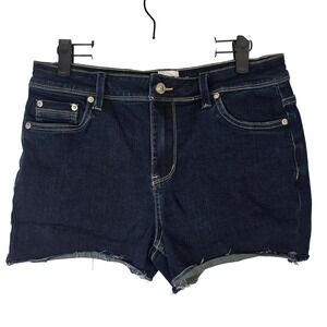 Princess Polly Denim Shorts Womens Size 6 Dark Wash Raw Hem Casual‎